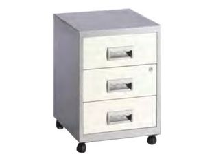 Caisson mobile - 3 tiroirs - alu/blanc