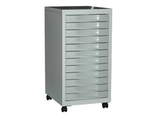 Desserte de rangement 12 tiroirs - gris/gris