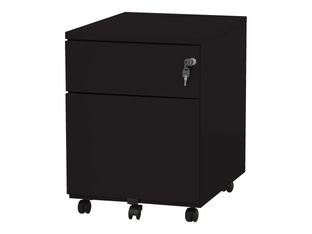 Caisson mobile - 2 tiroirs - noir - 56,7 x 54,1 x 41,8 cm
