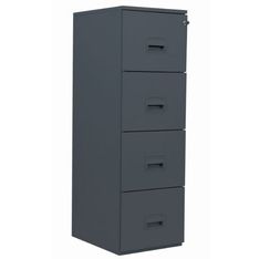 Classeur 4 tiroirs pour dossiers suspendus - 131 x 42 x 54 cm - anthracite