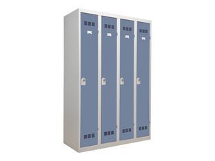 Vestiaire Industrie Propre - 4 portes - 180 x 120 x 50 cm - gris/bleu