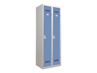 Vestiaire Industrie Propre - 2 portes - 180 x 60 x 50 cm - gris/bleu