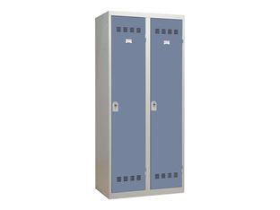 Vestiaire Industrie Salissante - 2 portes - 180 x 80 x 50 cm - gris/bleu