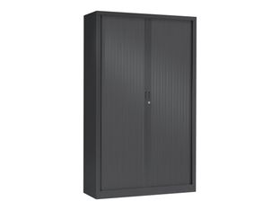 Armoire haute monobloc à rideaux GENERIC - 198 x 120 x 43 cm - corps et rideaux anthracite