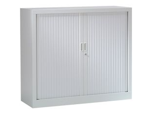 Armoire mi-haute monobloc à rideaux GENERIC - 100 x 120 x 43 cm - gris