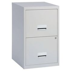 Classeur 2 tiroirs pour dossiers suspendus - 66 x 40 x 40 cm - gris