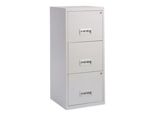 Classeur 3 tiroirs pour dossiers suspendus - 95,7 x 40 x 40 cm - gris