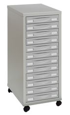 Module de rangement à roulettes 12 tiroirs - gris