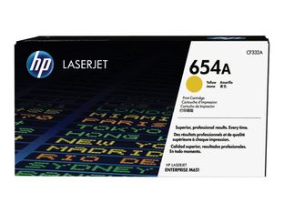 HP 654A - jaune - cartouche laser d'origine (CF332A)