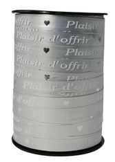 Bolduc comptoir - Bobine fantaisie - Plaisir d'offrir - 225mx10mm - Argent