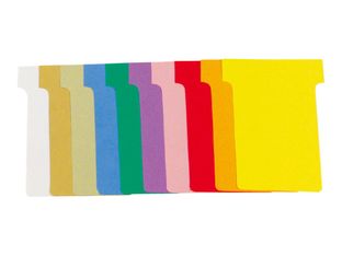 Exacompta - 100 Fiches en T - Taille 2 - coloris assortis - carton de 10 étuis