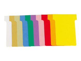 Exacompta - 100 Fiches en T - Taille 1,5 - coloris assortis - carton de 10 étuis