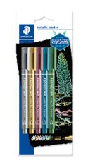 STAEDTLER METALLIC - Pack de 5 - Marqueurs permanents - pointe moyenne - couleurs assorties