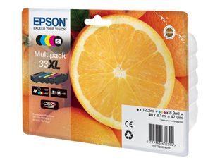 Epson 33XL Orange - Pack de 5 - noir, noir photo, cyan, magenta, jaune - cartouche d'encre originale