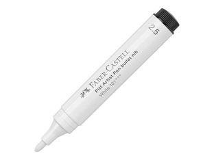Faber-Castell PITT Artist Pen - Feutre pinceau à pointe souple - permanent - blanc - encre indienne - 2.5 mm