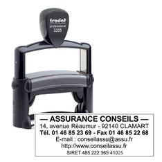 Tampon métallique personnalisé avec 6 lignes de texte - zone d'impression 70 x 25 mm - Trodat Professional 5205