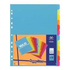 Viquel Happy Fluo - Intercalaire 12 positions - A4 Maxi - polypropylène coloré