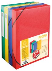 Exacompta - 4 Boîtes de classement - A4 - dos 40 mm - couleurs assorties