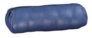 Trousse ronde Oxford - 1 compartiment - cuir teinté bleu roi - Hamelin