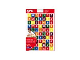 Apli - 3 feuilles gommettes chiffres - coloris assortis