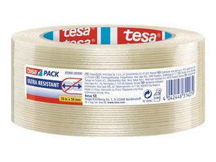 Tesapack - Ruban adhésif d'emballage armé "monofilament" - 50 mm x 50 m