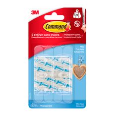 Command -  Pack de 6 crochets et 8 languettes transparents
