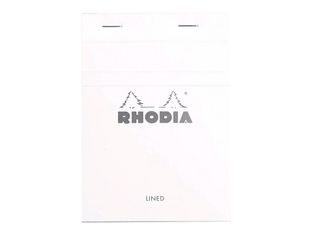 Rhodia Basics - Bloc notes N°13 - 10 x 15 cm - 160 pages - petits carreaux - 80g - blanc