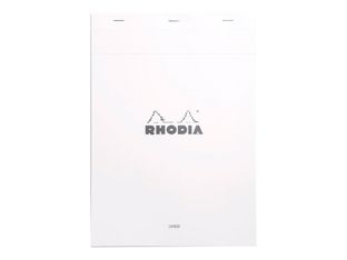 Rhodia - Bloc notes N°18 - A4 - 160 pages - petits carreaux - 80g - blanc