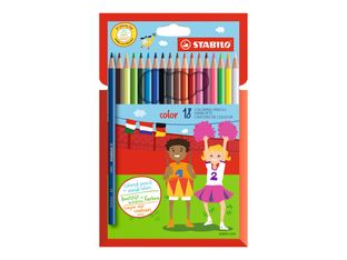 STABILO color Swano - 18 Crayons de couleur - couleurs assorties