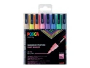 Uni POSCA PC-3M - 8 Marqueurs - non permanent - couleurs assorties - 0.9-1.3 mm - fin