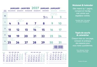 Brepols - Calendrier tapis de souris - 23 x 18 cm