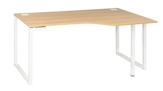 Bureau compact à droite SUNDAY - L160 cm - Pieds cadre - Chêne