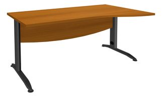 Bureau droit IDRA - Vague à droite - L140 cm - Pieds anthracite - plateau imitation Merisier