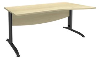 Bureau droit IDRA - Vague à droite - L140 cm - Pieds anthracite - plateau imitation Erable