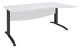 Bureau droit IDRA - Vague à droite - L140 cm - Pieds anthracite - plateau Blanc