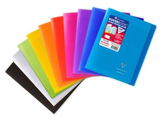 Clairefontaine Koverbook - Cahier polypro 17 x 22 cm - 96 pages - grands carreaux (Seyes) - disponible dans différentes couleurs