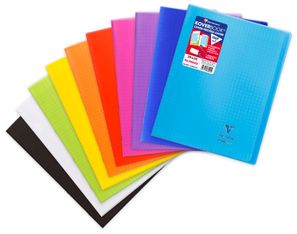 Clairefontaine Koverbook - Cahier polypro 24 x 32 cm - 96 pages - grands carreaux (Seyes) - disponible dans différentes couleurs
