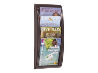 Présentoir mural Quick Fit pour documents A4 - 4 compartiments - noir/transparent