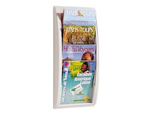 Présentoir mural Quick Fit pour documents A4 - 4 compartiments - gris/transparent