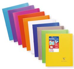 Clairefontaine Koverbook - Cahier polypro 17 x 22 cm - 96 pages - grands carreaux (Seyes) - disponible dans différentes couleurs