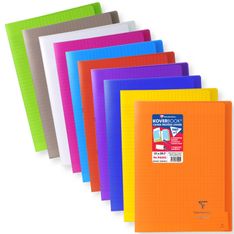 Clairefontaine Koverbook - Cahier polypro A4 (21x29,7 cm) - 96 pages - grands carreaux (Seyes) - disponible dans différentes couleurs