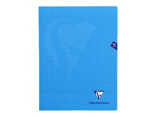 Clairefontaine Mimesys - Cahier polypro 24 x 32 cm - 96 pages - grands carreaux (Seyes) - bleu