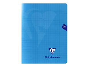 Clairefontaine Mimesys - Cahier polypro 17 x 22 cm - 96 pages - grands carreaux (Seyes) - bleu
