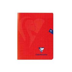 Clairefontaine Mimesys - Cahier polypro 17 x 22 cm - 96 pages - grands carreaux (Seyes) - rouge