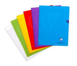 Clairefontaine Mimesys - Cahier polypro 24 x 32 cm - 96 pages - grands carreaux (Seyes) - disponible dans différentes couleurs
