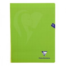Clairefontaine Mimesys - Cahier polypro 24 x 32 cm - 96 pages - grands carreaux (Seyes) - vert