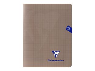 Clairefontaine Mimesys - Cahier polypro 17 x 22 cm - 96 pages - grands carreaux (Seyes) - gris noir