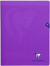 Clairefontaine Mimesys - Cahier polypro 24 x 32 cm - 96 pages - grands carreaux (Seyes) - violet