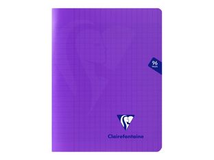 Clairefontaine Mimesys - Cahier polypro 17 x 22 cm - 96 pages - grands carreaux (Seyes) - violet