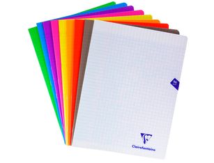 Clairefontaine Mimesys - Cahier polypro 24 x 32 cm - 96 pages - grands carreaux (Seyes) - disponible dans différentes couleurs